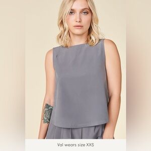 Wayre Shift and Snap Boxy Tank Top Sleeveless Shirt Gray Active Size Medium 865